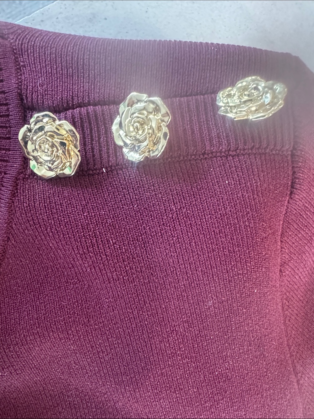 L'AGENCE Voletta knit Turtleneck Midi Dress with Gold Buttons | size Large - Picture 3 of 3